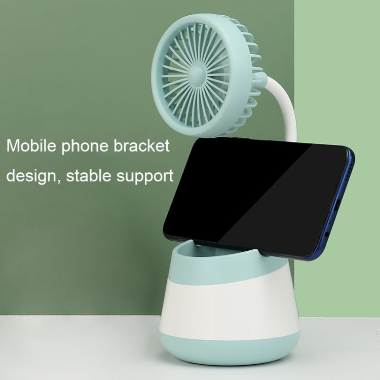 276A USB Charging Desktop Pen Holder Fan with Phone Holder Function Dormitory Portable Fan(Pink) | Bowlift