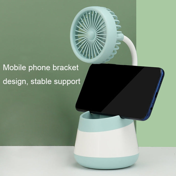 276A USB Charging Desktop Pen Holder Fan with Phone Holder Function Dormitory Portable Fan(Pink) | Bowlift