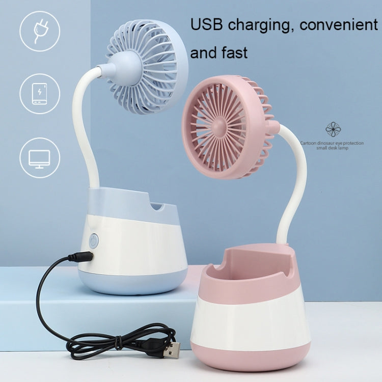 276A USB Charging Desktop Pen Holder Fan with Phone Holder Function Dormitory Portable Fan(Pink) | Bowlift