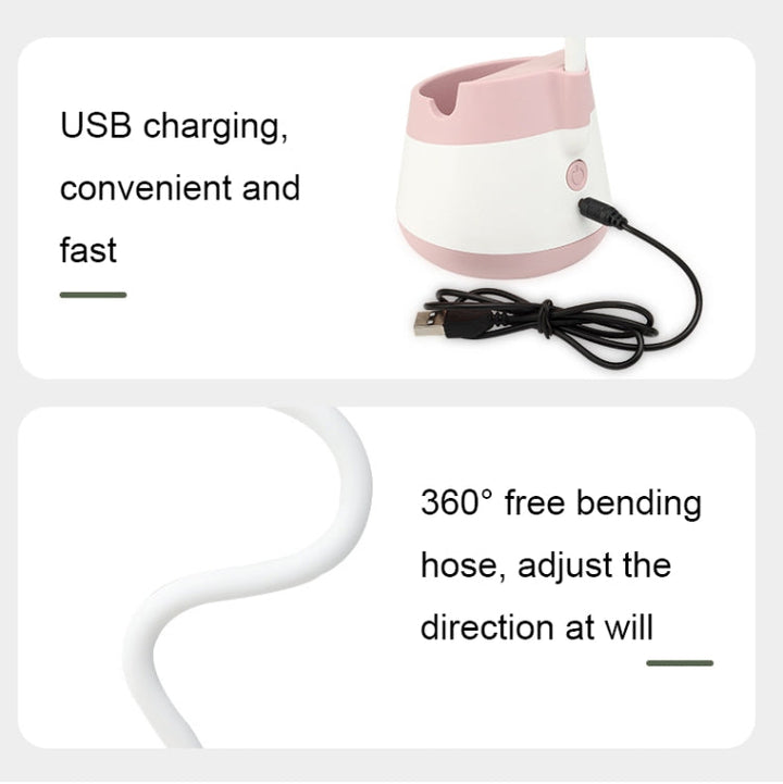 276A USB Charging Desktop Pen Holder Fan with Phone Holder Function Dormitory Portable Fan(Pink) | Bowlift