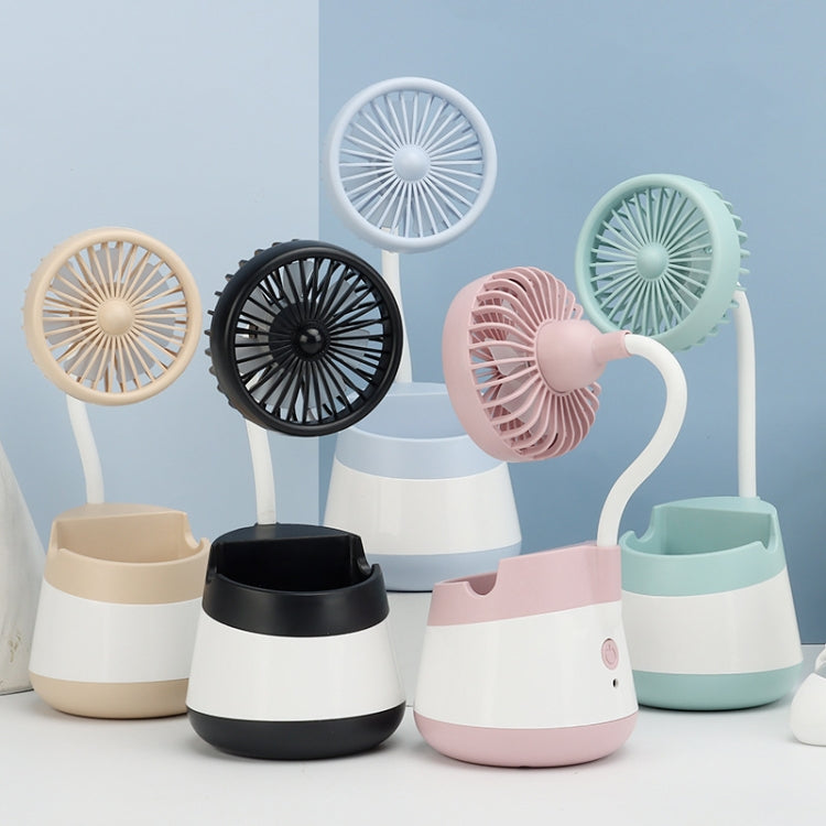 276A USB Charging Desktop Pen Holder Fan with Phone Holder Function Dormitory Portable Fan(Pink) | Bowlift