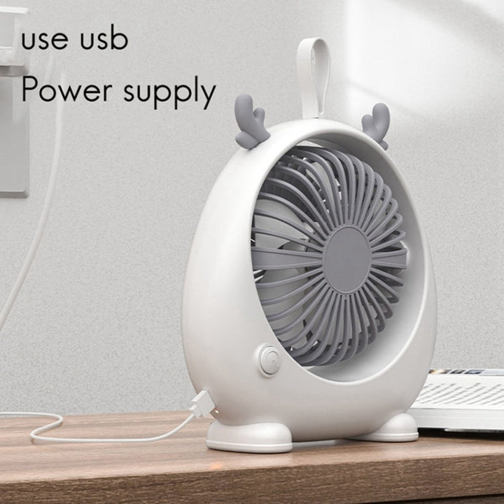 Dormitory Portable Animal Ear Desktop Electric Fan, Style: Charging Version Pink | Bowlift