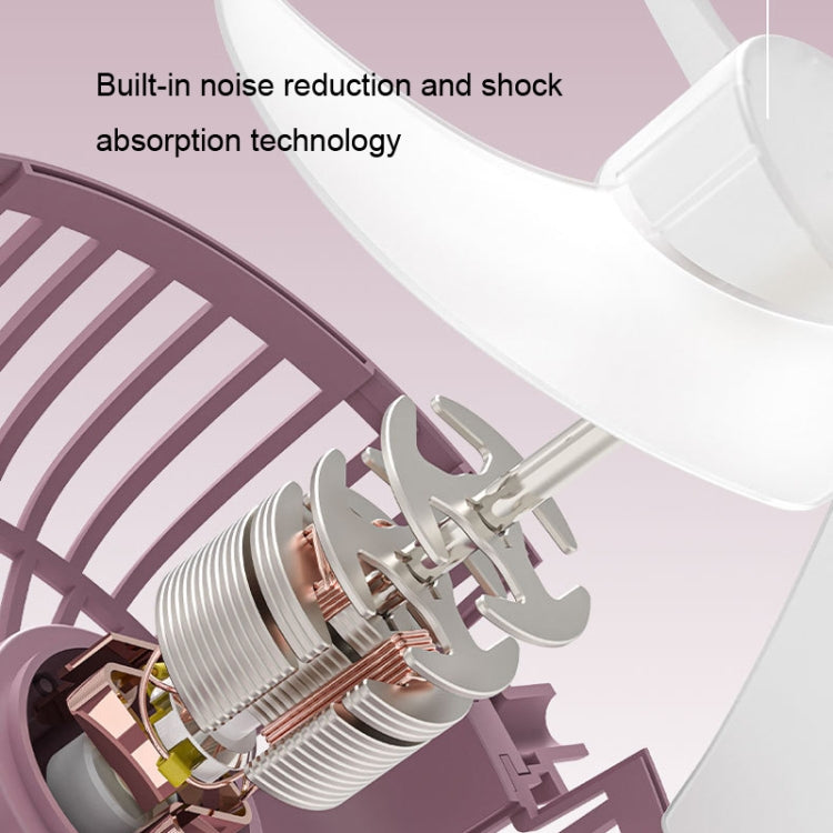 Dormitory Portable Animal Ear Desktop Electric Fan, Style: Charging Version Pink | Bowlift