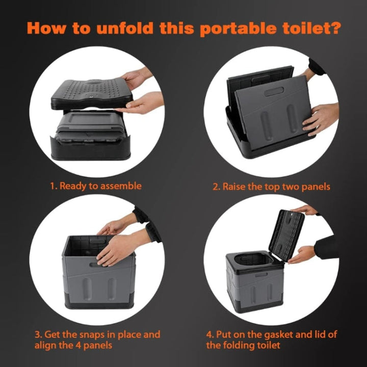 BowLift | Auto Folding Portable Toilet Outdoor Emergency Mobile Toilet (Army Green)