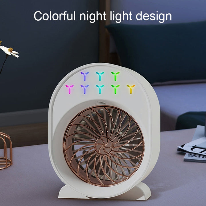 USB Spray Humidification Air Conditioning Fan Small Portable Desktop Air Cooler, Style: Charging (Green) | Bowlift