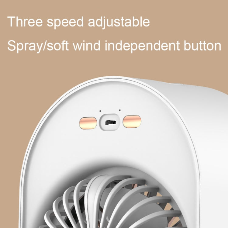 USB Spray Humidification Air Conditioning Fan Small Portable Desktop Air Cooler, Style: Charging (Green) | Bowlift