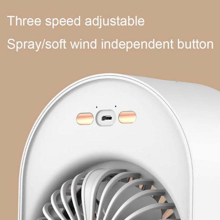 USB Spray Humidification Air Conditioning Fan Small Portable Desktop Air Cooler, Style: Charging (Green) | Bowlift