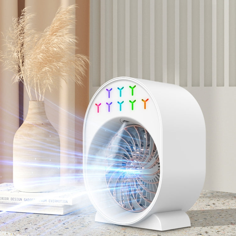 USB Spray Humidification Air Conditioning Fan Small Portable Desktop Air Cooler, Style: Charging (Green) | Bowlift