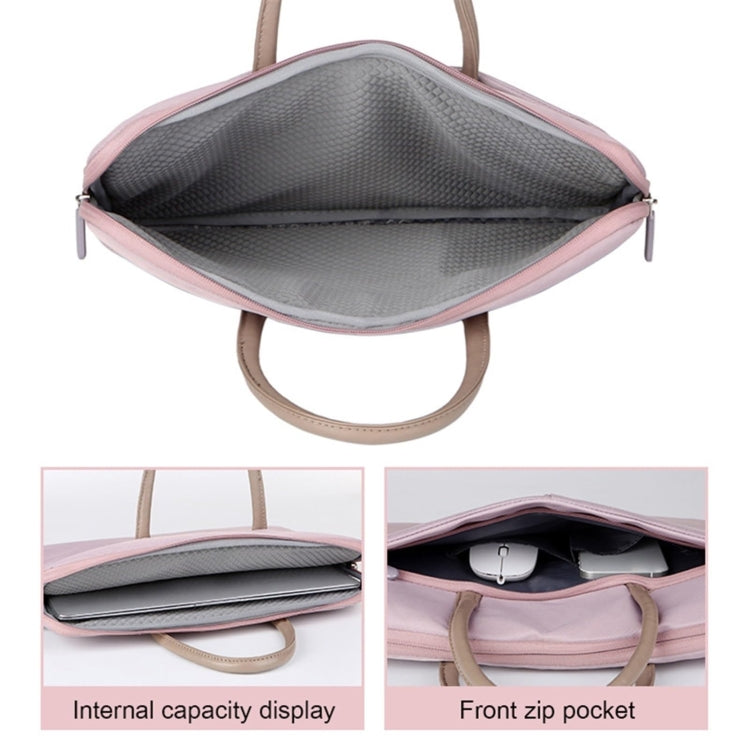 BowLift | 14 -14.6 Inch Oxford Fabric Laptop Bag for Men and Women Briefcase with PU Handle (Gray Green)