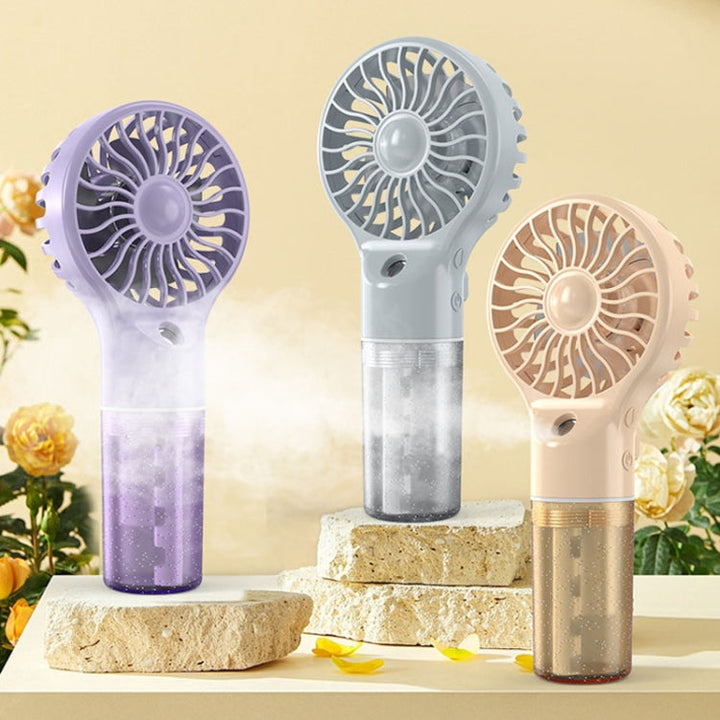 USB Rechargeable Handheld Misting Fan Portable Hydration Electrical Fan(Grey) | Bowlift