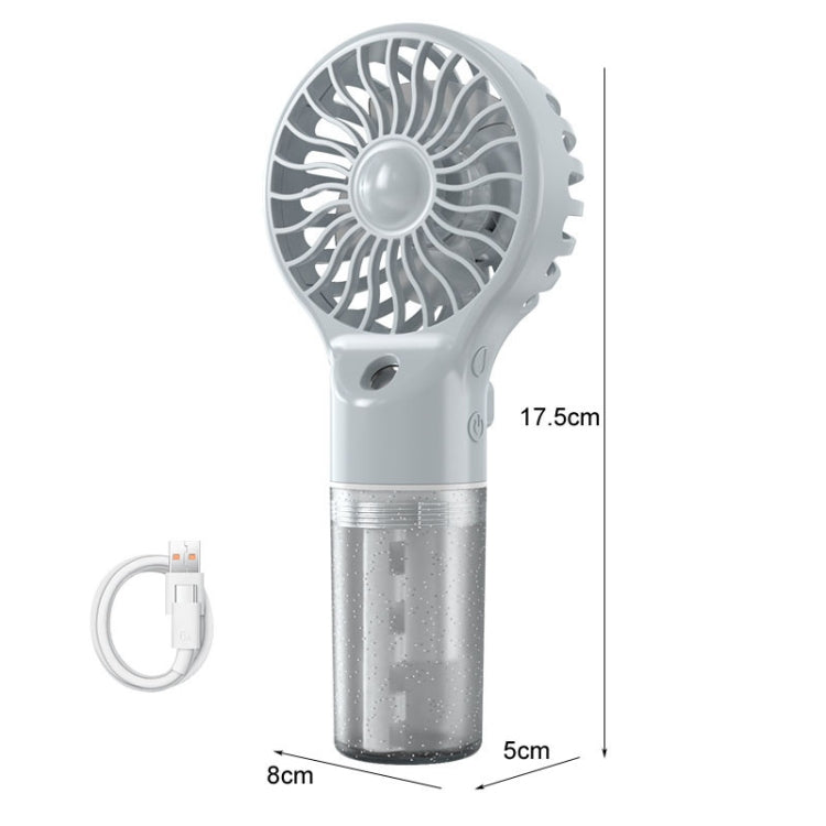 USB Rechargeable Handheld Misting Fan Portable Hydration Electrical Fan(Grey) | Bowlift