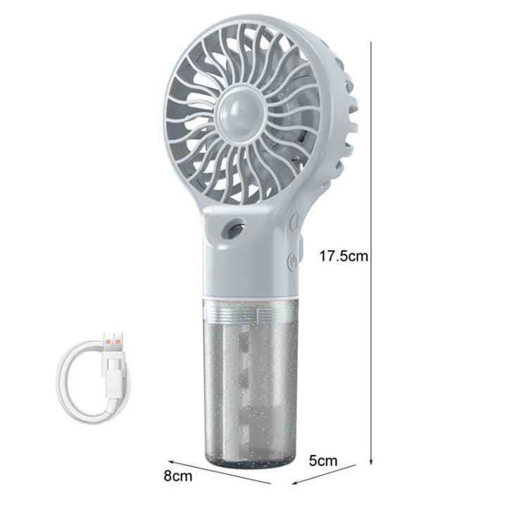 USB Rechargeable Handheld Misting Fan Portable Hydration Electrical Fan(Purple) | Bowlift