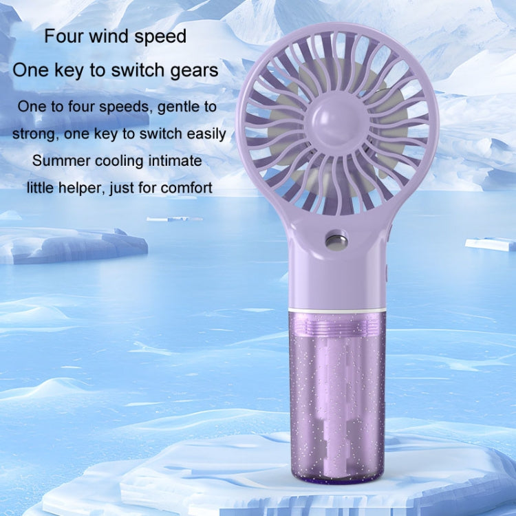 USB Rechargeable Handheld Misting Fan Portable Hydration Electrical Fan(Purple) | Bowlift