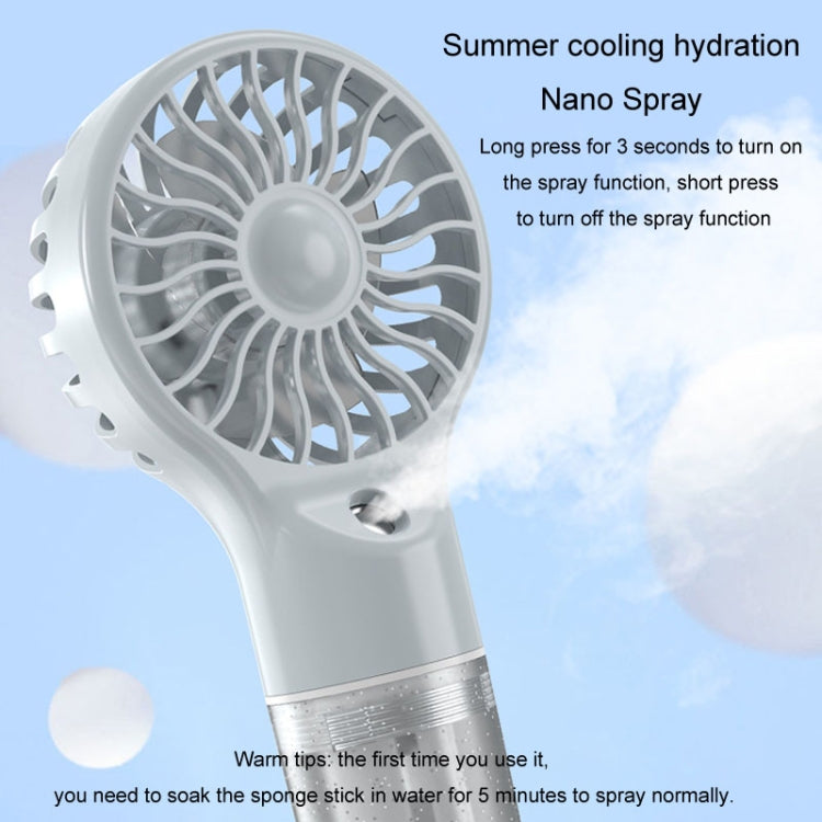 USB Rechargeable Handheld Misting Fan Portable Hydration Electrical Fan(Grey) | Bowlift