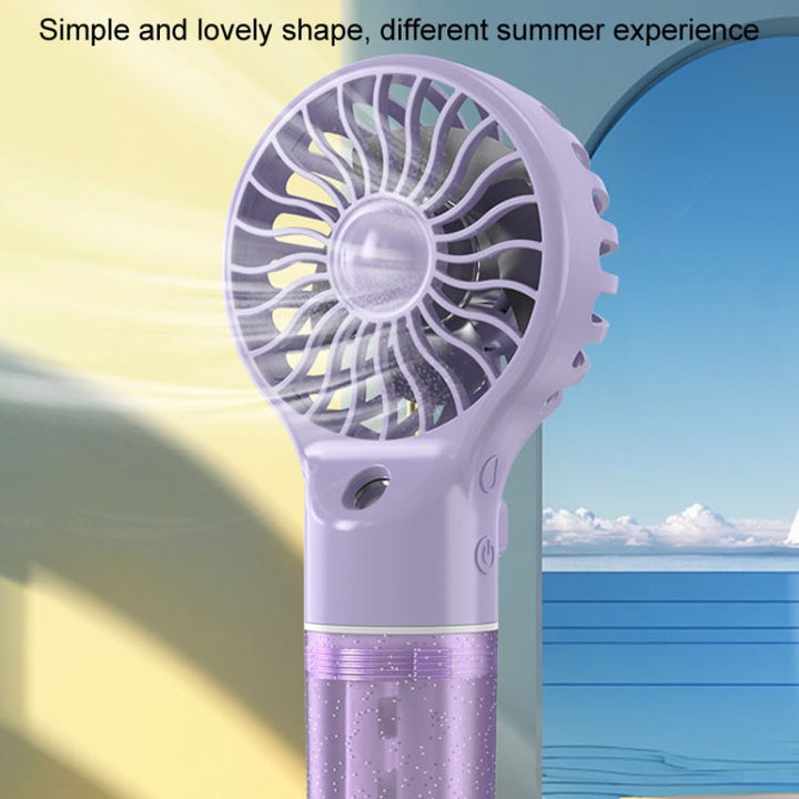 USB Rechargeable Handheld Misting Fan Portable Hydration Electrical Fan(Purple) | Bowlift