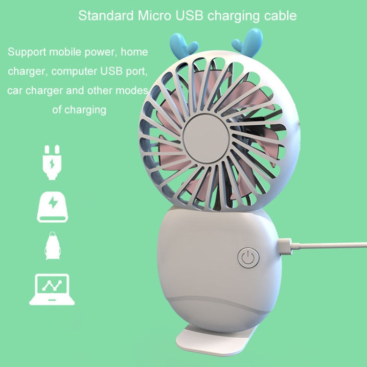 Summer Cartoon Pocket Handheld Stand Fan Rechargeable Silent Mini Fan(Green) | Bowlift
