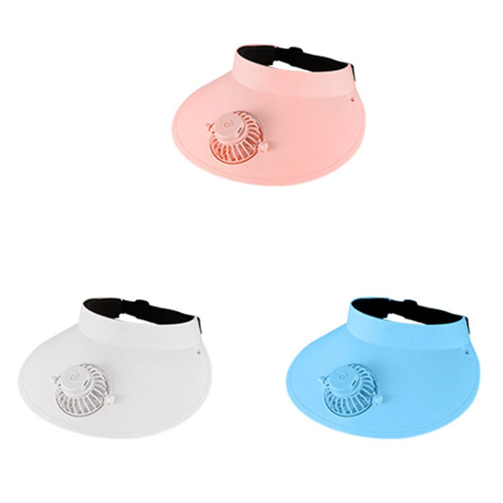 Summer Outdoor Sun Protection Adjustable Rotating Fan Sun Hat(Pink) | Bowlift
