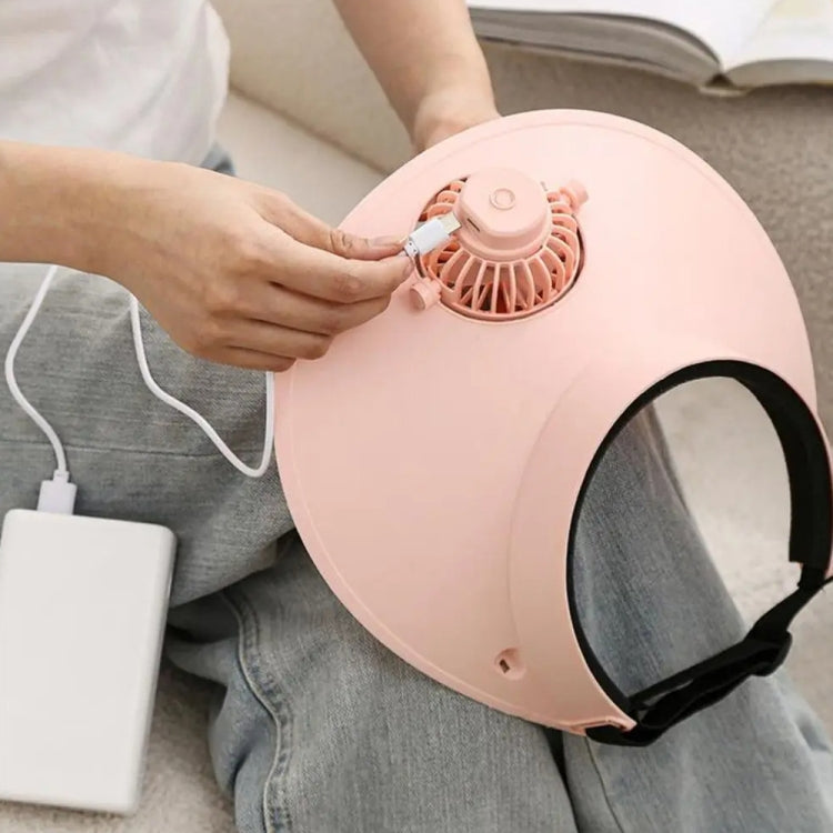 Summer Outdoor Sun Protection Adjustable Rotating Fan Sun Hat(Pink) | Bowlift