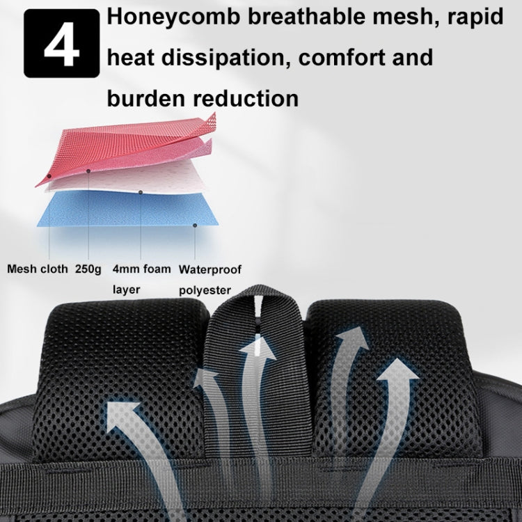 BowLift | Expandable waterproof laptop backpack for business with USB port (Black)