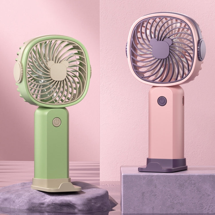 Handheld Portable Mini Multifunctional Fan With Phone Holder Function, Color: Yellow Green no Battery | Bowlift