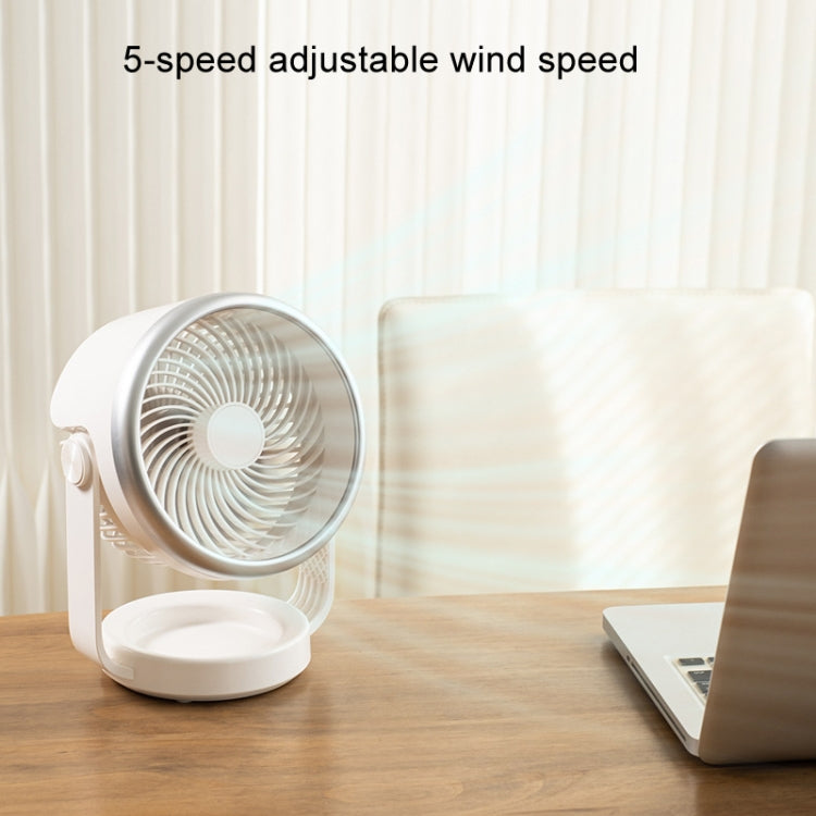 Air Circulating Fan USB Charging Desktop Quiet Fan(White) | Bowlift