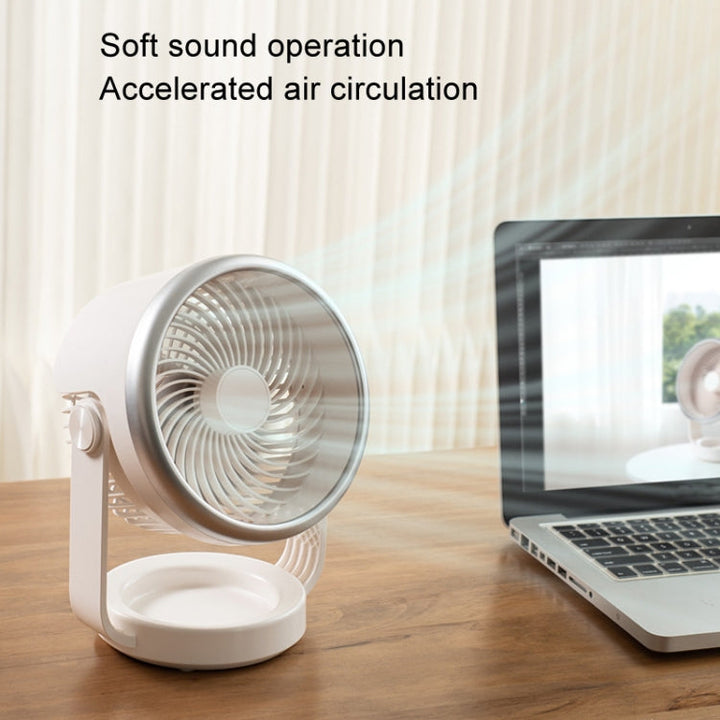 Air Circulating Fan USB Charging Desktop Quiet Fan(White) | Bowlift