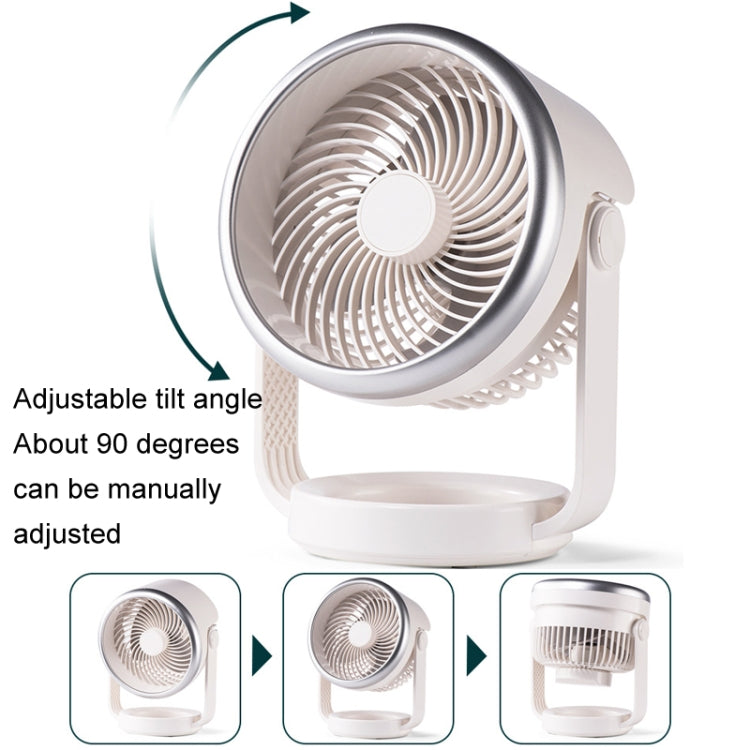 Air Circulating Fan USB Charging Desktop Quiet Fan(White) | Bowlift