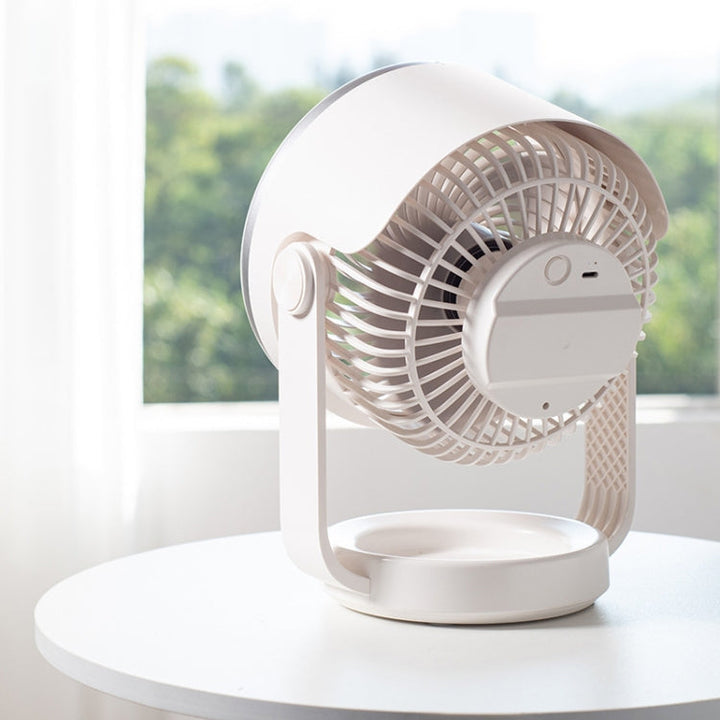 Air Circulating Fan USB Charging Desktop Quiet Fan(White) | Bowlift