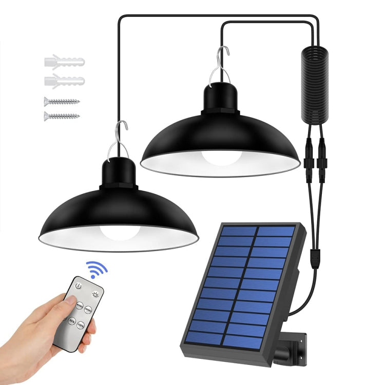 BowLift | IP65 Waterproof Outdoor Solar LED Pendant Light Indoor Lighting, Specification: Double White Light with Remote Control