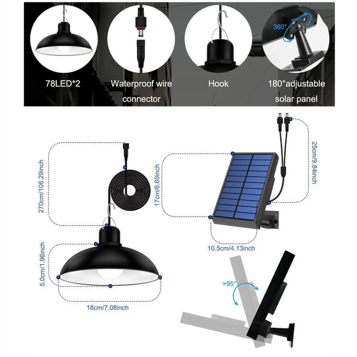 BowLift | IP65 Waterproof Outdoor Solar LED Light Bulb Chandelier Indoor Lights, Specification: Simple White Light with Remote Control