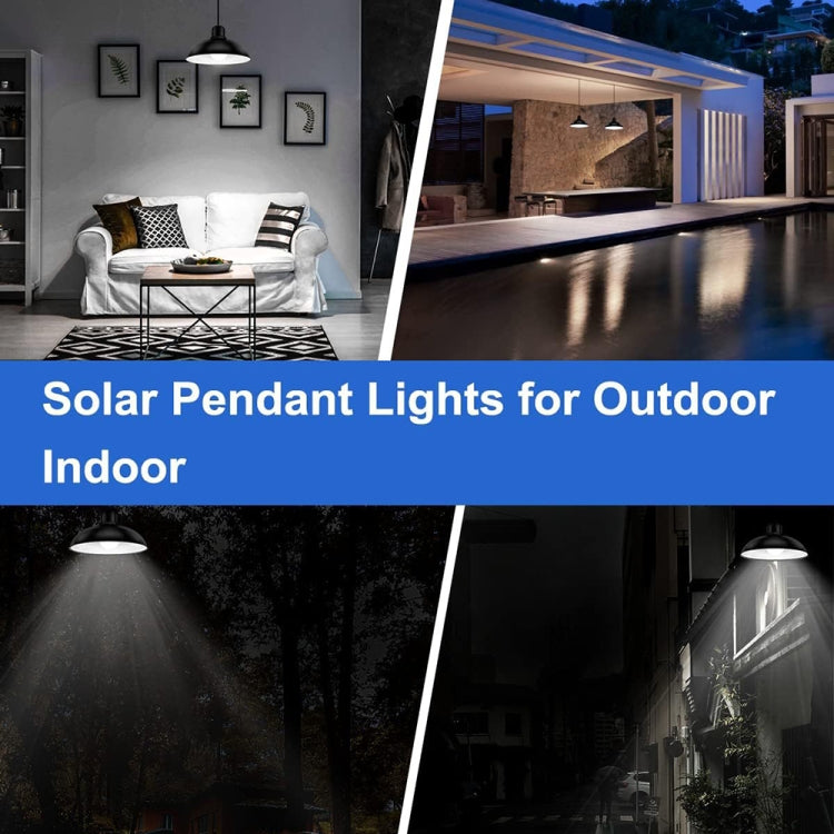 BowLift | IP65 Waterproof Outdoor Solar LED Pendant Light Indoor Lighting, Specification: Double White Light with Remote Control
