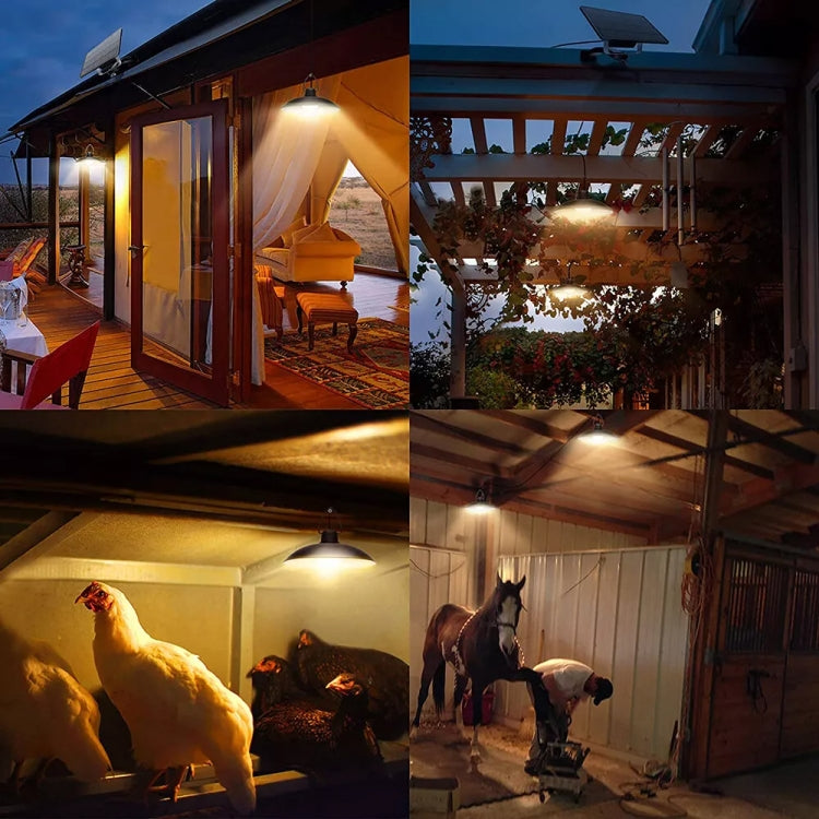 BowLift | IP65 Waterproof Outdoor Solar LED Pendant Light Indoor Lighting, Specification: Double White Light with Remote Control