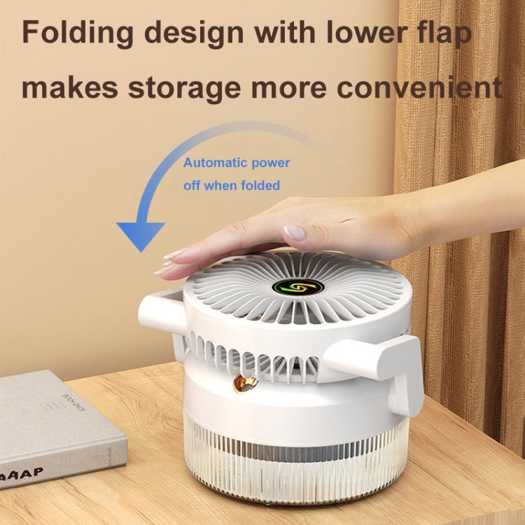 USB Charging Folding Desktop Spray Humidification Fan with Night Light(Green) | Bowlift