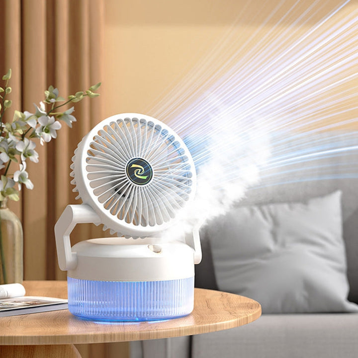 USB Charging Folding Desktop Spray Humidification Fan with Night Light(Green) | Bowlift