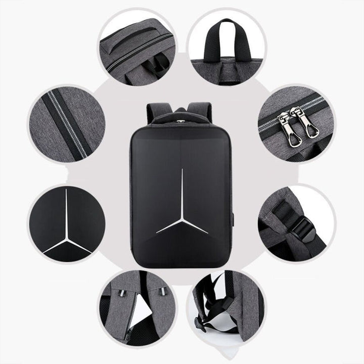 BowLift | 15 Inch Multifunctional Waterproof Business Sports Laptop Backpack with USB Port (Black)