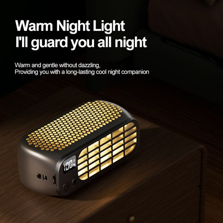 USB Charging Digital Display Portable Bladeless Outdoor Mini Night Light Fan(Green) | Bowlift