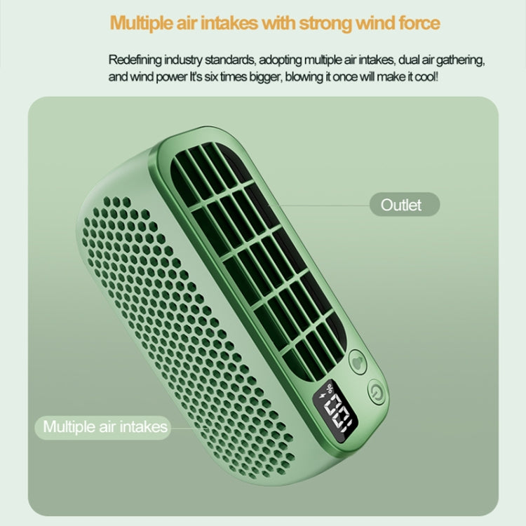 USB Charging Digital Display Portable Bladeless Outdoor Mini Night Light Fan(Green) | Bowlift