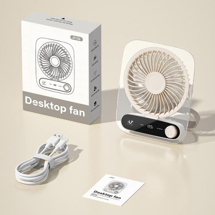 199-speed Desktop wall-mounted Fan With Handle & Light Built-in  Aromatherapy Cotton(Clear Black) | Bowlift
