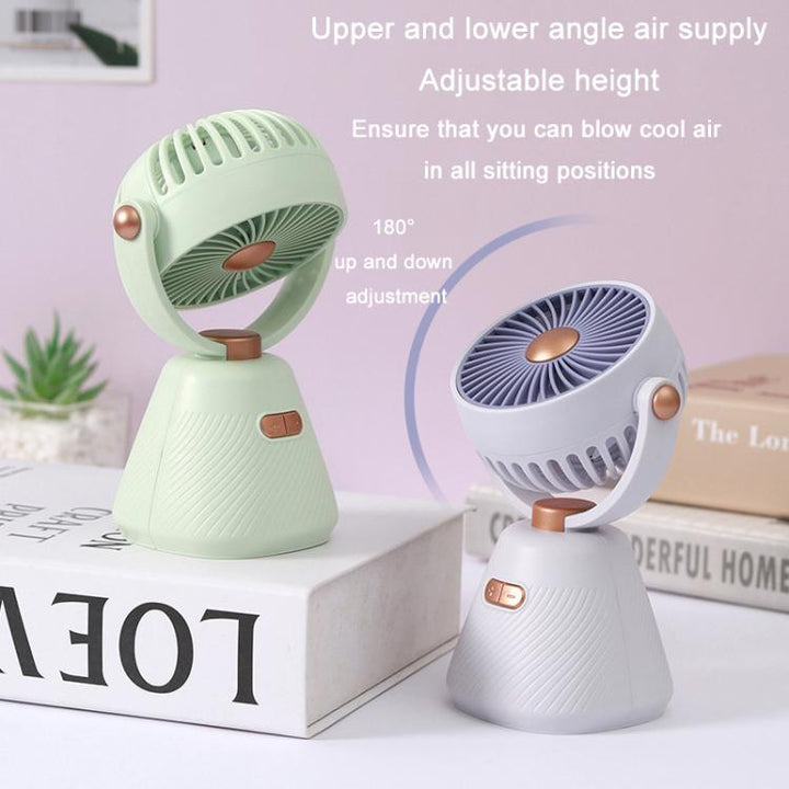 Desktop 100-speed Mini Student Bedroom Fan Portable USB Rechargeable Desktop Small Fan(Beige) | Bowlift