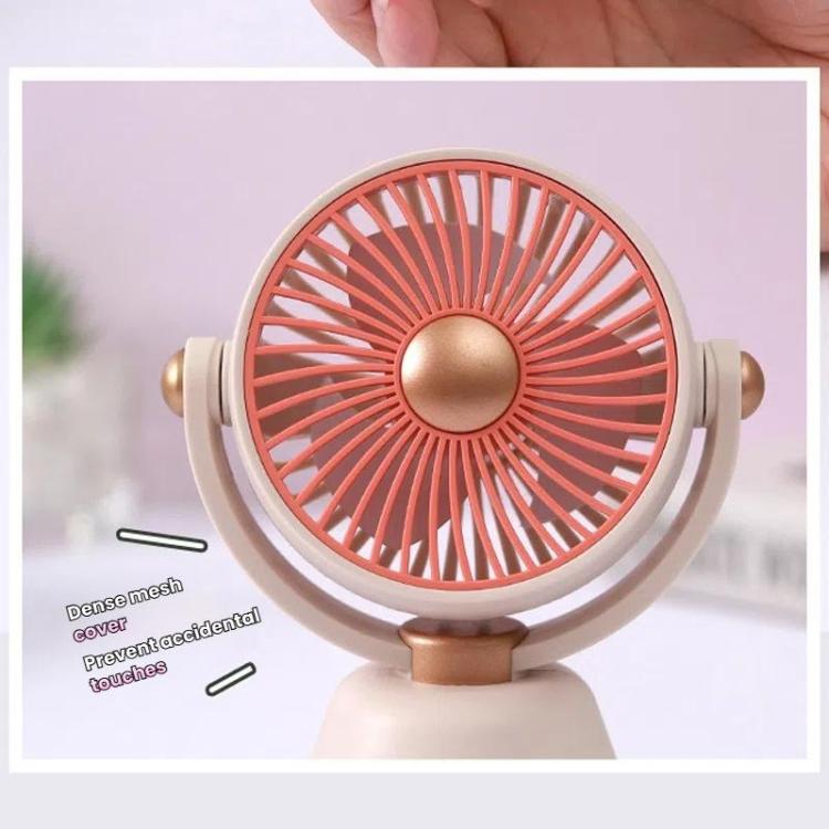 Desktop 100-speed Mini Student Bedroom Fan Portable USB Rechargeable Desktop Small Fan(Beige) | Bowlift