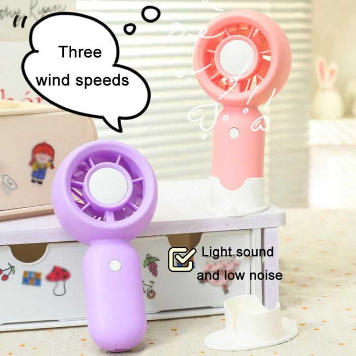 Handheld Rechargeable Fan Outdoor Camping Cooling Fan With Phone Holder Base(Green) | Bowlift