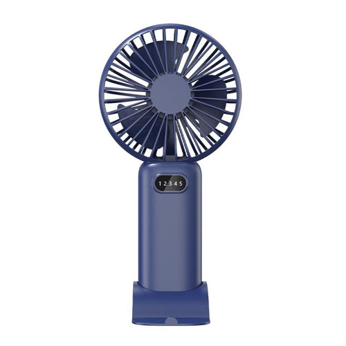 5-speed Wind Speed Handheld USB Charging Small Fan With Desktop Stand(Dark Blue) | Bowlift