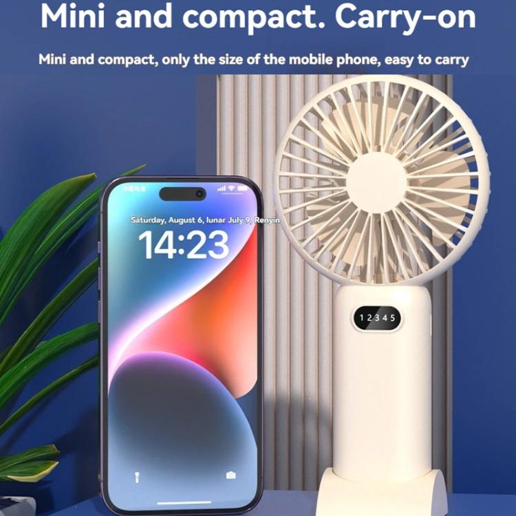 5-speed Wind Speed Handheld USB Charging Small Fan With Desktop Stand(Dark Blue) | Bowlift