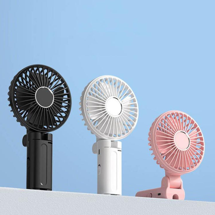 Folding Hanging Umbrella Fan USB Handheld Portable Umbrella Clip Fan Compact Desktop Fan(White) | Bowlift