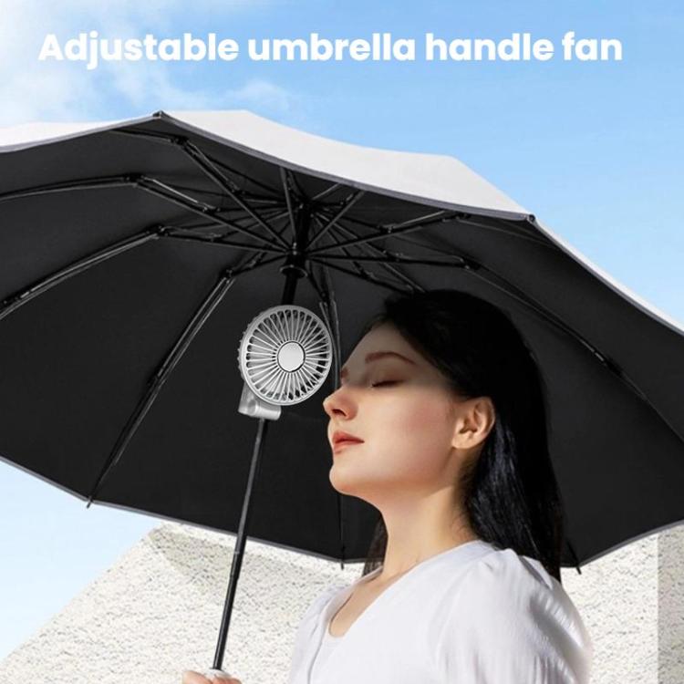 Folding Hanging Umbrella Fan USB Handheld Portable Umbrella Clip Fan Compact Desktop Fan(Black) | Bowlift