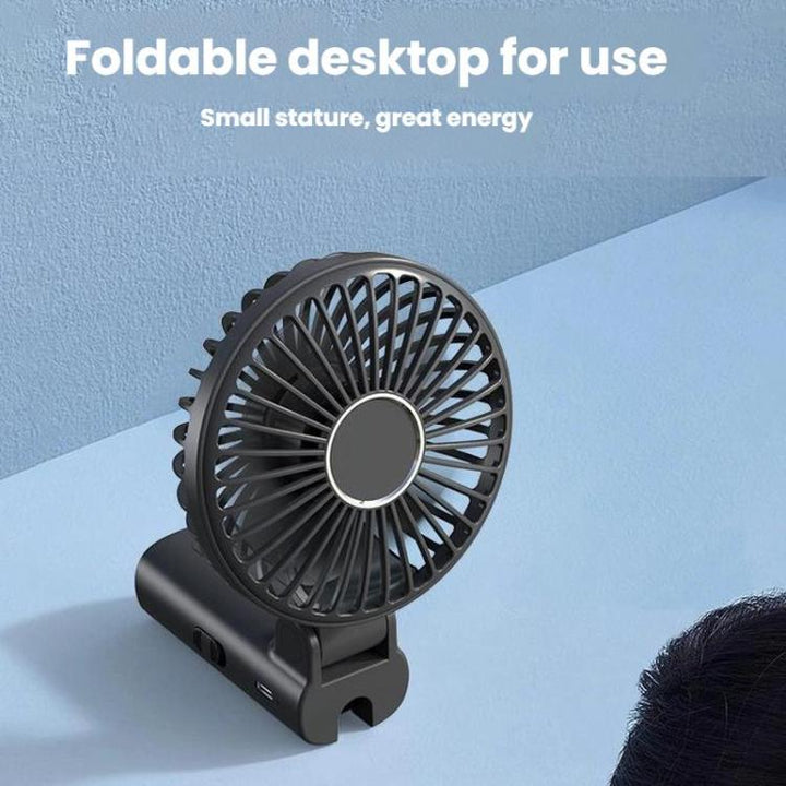 Folding Hanging Umbrella Fan USB Handheld Portable Umbrella Clip Fan Compact Desktop Fan(White) | Bowlift