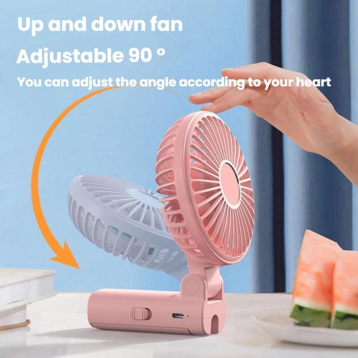 Folding Hanging Umbrella Fan USB Handheld Portable Umbrella Clip Fan Compact Desktop Fan(White) | Bowlift