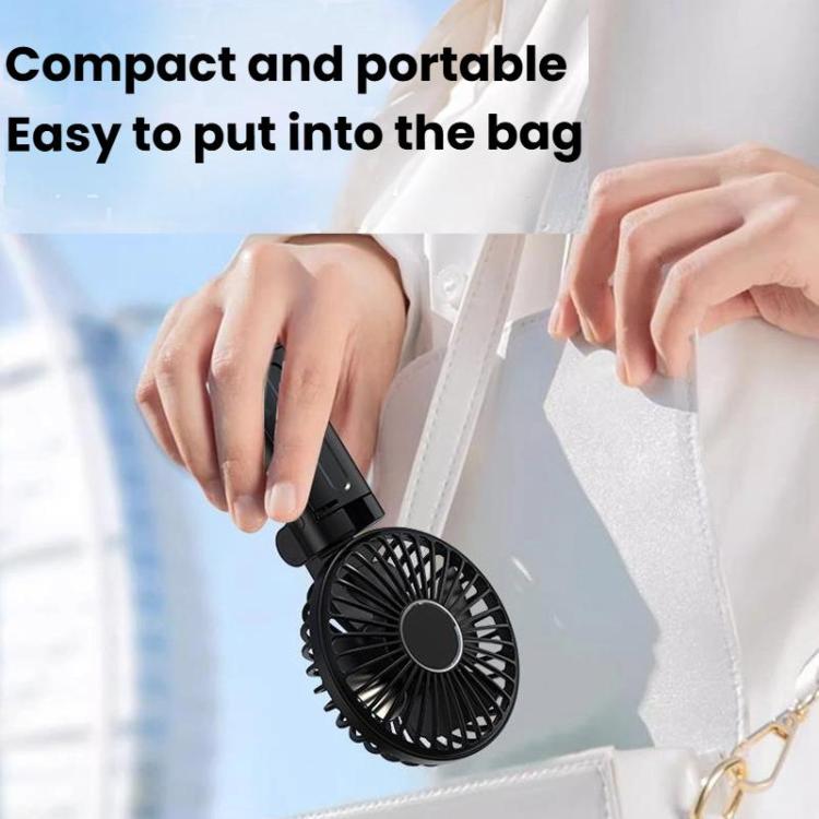 Folding Hanging Umbrella Fan USB Handheld Portable Umbrella Clip Fan Compact Desktop Fan(Black) | Bowlift