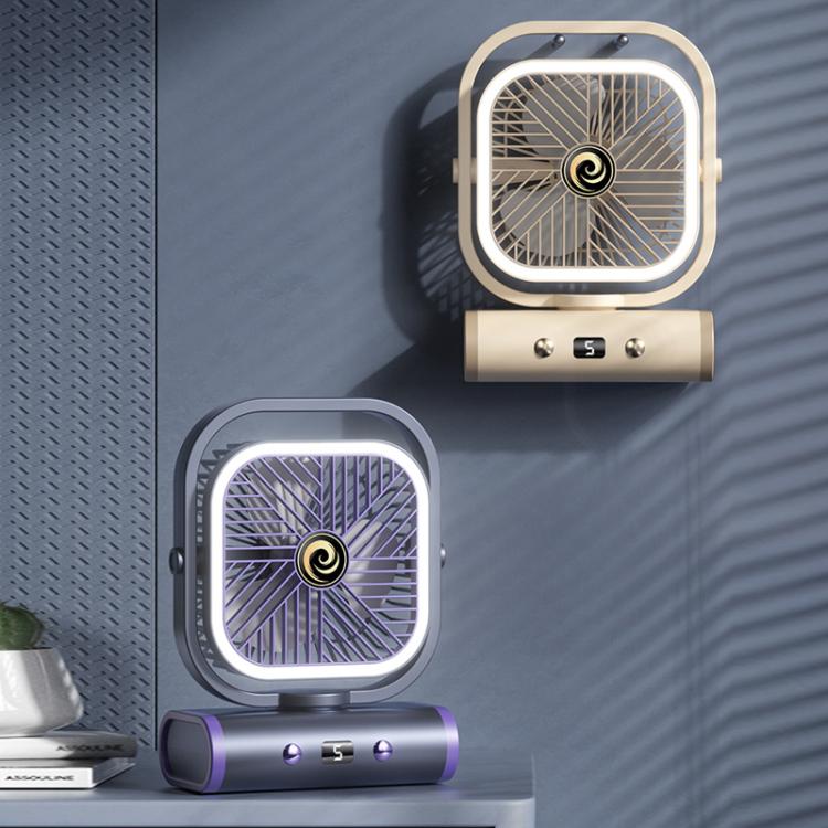Desktop Mini Office Silent USB Wall-Mounted Fan, Color: Gray Rechargeable 1200mAh | Bowlift