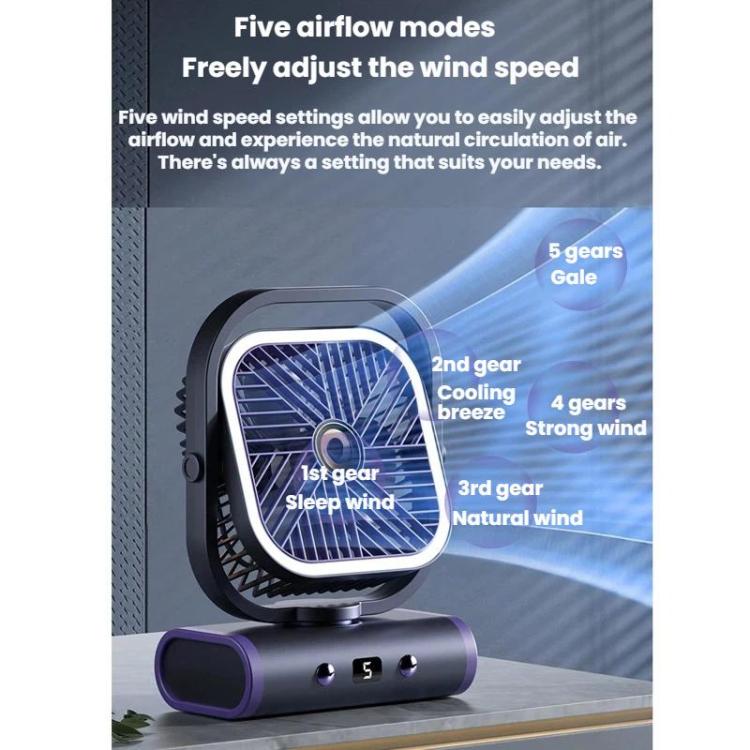 Desktop Mini Office Silent USB Wall-Mounted Fan, Color: Gray Plug-in | Bowlift